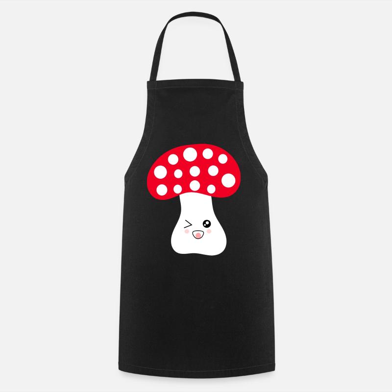 Champignon, champignon dans les bois cadeau - Tablier de cuisine - noir