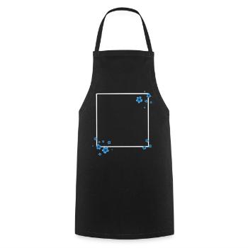 Square Flowers Blue - Cooking Apron - black - Front - AI Model Male 185 dark (185cm)