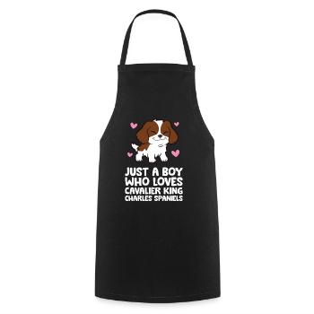Un seul garçon, les Cavalier King Charles Spaniels - Tablier de cuisine - noir - Devant - AI Model Male 185 dark (185cm)