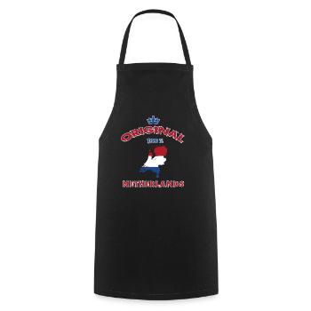 Design original 100 % drapeau des Pays-Bas - Tablier de cuisine - noir - Devant - AI Model Male 185 dark (185cm)