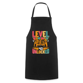 Niveau 40 Débloqué Génial depuis 1983 Funny Gamer - Tablier de cuisine - noir - Devant - AI Model Male 185 dark (185cm)