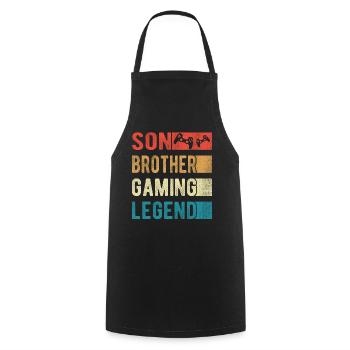 Son Brother Gaming Legend Gamer Gambling Gift - Cooking Apron - black - Front - AI Model Male 185 dark (185cm)