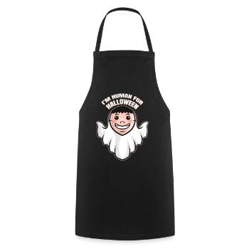 Costume de fantôme Je suis Je Suis Humain Pour Halloween - Tablier de cuisine - noir - Devant - AI Model Male 185 dark (185cm)