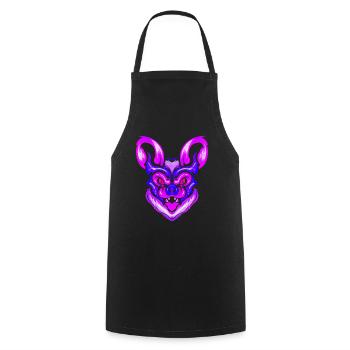 Chauve-souris maléfique bleue et violette Halloween - Tablier de cuisine - noir - Devant - AI Model Male 185 dark (185cm)