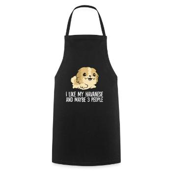 I Like My Havanese And Maybe Like 3 People - Cooking Apron - black - Front - AI Model Male 185 dark (185cm)
