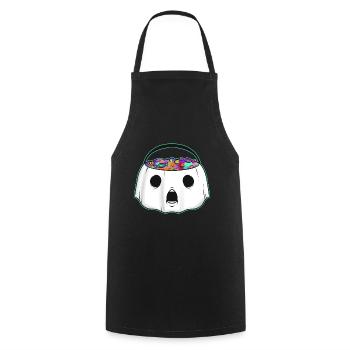 Sweets Bucket Scary Afraid Ghost Collecting On - Kochschürze - Schwarz - Vorne - AI Model Male 185 dark (185cm)