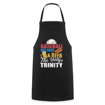 Hot-dogs de baseball et bière The Holy Trinity Baseball - Tablier de cuisine - noir - Devant - AI Model Male 185 dark (185cm)