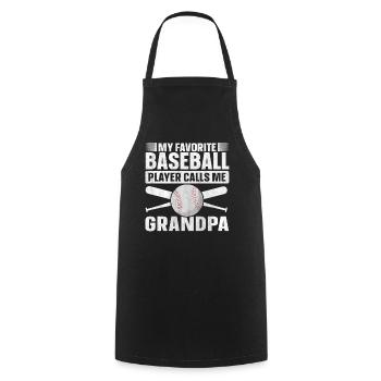 Mon joueur de baseball préféré m’appelle grand-père - Tablier de cuisine - noir - Devant - AI Model Male 185 dark (185cm)