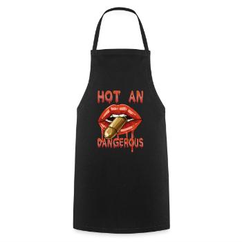 Hot and Dangerous für einen Frauen und Männer - Kochschürze - Schwarz - Vorne - AI Model Male 185 dark (185cm)