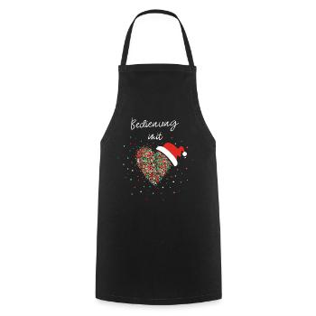 Bedienung Mit Herz Kellnerin Weihnachtsoutfit - Kochschürze - Schwarz - Vorne - AI Model Male 185 dark (185cm)