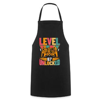 Level 67 Unlocked Awesome Since 1956 Funny Gamer - Cooking Apron - black - Front - AI Model Male 185 dark (185cm)