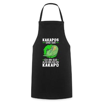 Kakapo sind süß flugunfähiger Papagei - Kochschürze - Schwarz - Vorne - AI Model Male 185 dark (185cm)
