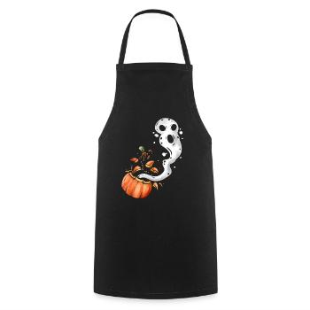 Spirit Escapes A Pumpkin Ghost Halloween - Cooking Apron - black - Front - AI Model Male 185 dark (185cm)