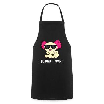 Je fais ce que je veux Drôle de salamandre mexicaine Kawaii - Tablier de cuisine - noir - Devant - AI Model Male 185 dark (185cm)