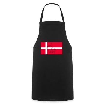 Drapeau du Danemark - Tablier de cuisine - noir - Devant - AI Model Male 185 dark (185cm)