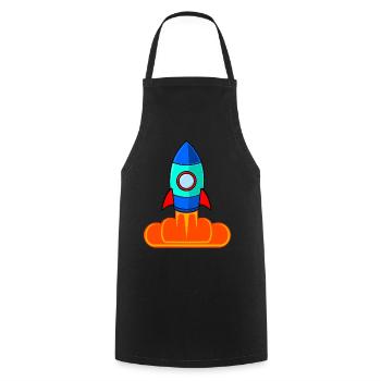 Space Rocket Rocket Launch Kids - Tablier de cuisine - noir - Devant - AI Model Male 185 dark (185cm)