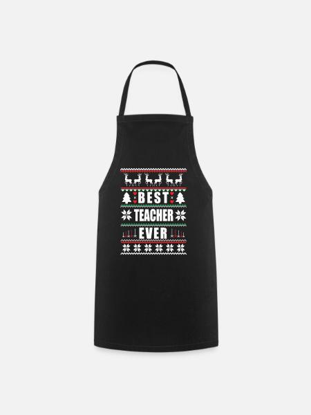Drôle et moche Noël Meilleur professeur de tous les temps - Tablier de cuisine - noir