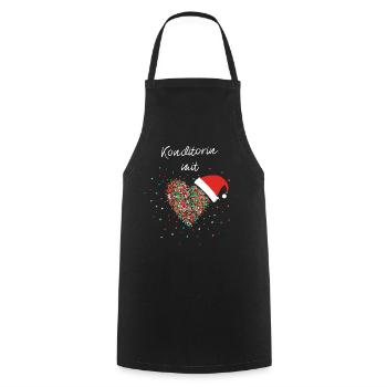Konditorin mit Herz Backen Weihnachtsgeschenk - Kochschürze - Schwarz - Vorne - AI Model Male 185 dark (185cm)