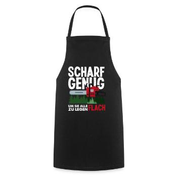 Kettensäge Waldarbeiter Holzfäller Spruch - Kochschürze - Schwarz - Vorne - AI Model Male 185 dark (185cm)