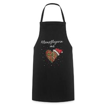 Altenpflegerin mit Herz Wichteln Weihnachtsfeier - Kochschürze - Schwarz - Vorne - AI Model Male 185 dark (185cm)