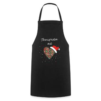 Therapeutin Therapie Psychologin Weihnachtsoutfit - Kochschürze - Schwarz - Vorne - AI Model Male 185 dark (185cm)