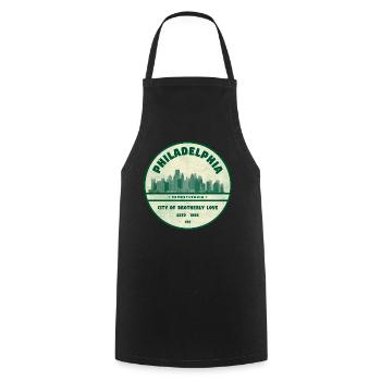 Philadelphia Skyline Vintage Abzeichen - Kochschürze - Schwarz - Vorne - AI Model Male 185 dark (185cm)