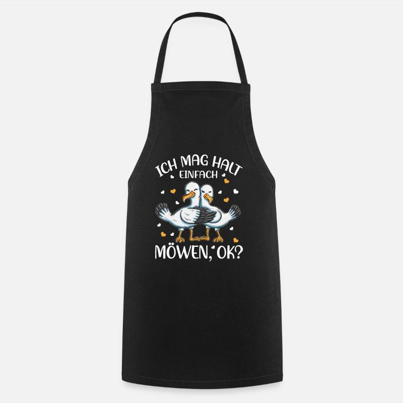 Ich mag halt einfach Möwen OK Möwe Outfit Geschenk - Kochschürze - Schwarz