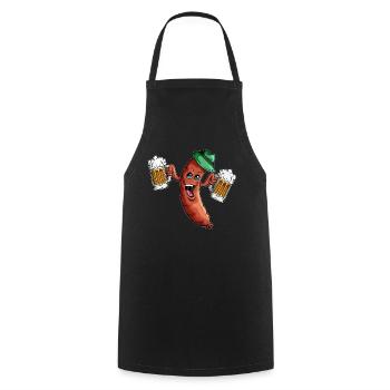 Feiertag Biertrinken Biergarten Würstchen Roster - Kochschürze - Schwarz - Vorne - AI Model Male 185 dark (185cm)