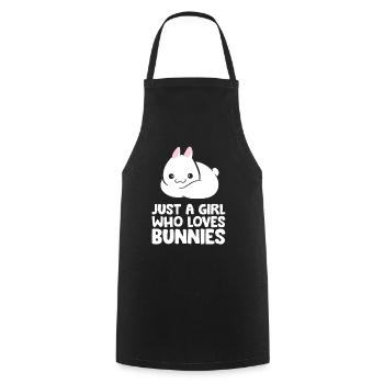 Juste une fille qui aime les lapins - Tablier de cuisine - noir - Devant - AI Model Male 185 dark (185cm)
