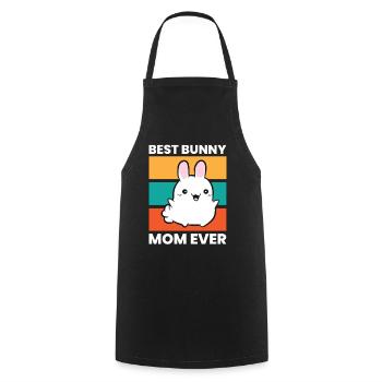 Meilleure maman jamais mignonne lapin maman - Tablier de cuisine - noir - Devant - AI Model Male 185 dark (185cm)