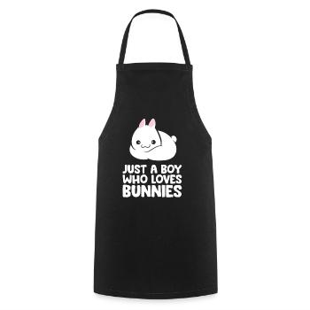 Juste un garçon qui aime les lapins - Tablier de cuisine - noir - Devant - AI Model Male 185 dark (185cm)