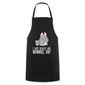 J’aime vraiment les lapins, d’accord? Lapin mignon - Tablier de cuisine - noir - Devant - AI Model Male 185 dark (185cm)