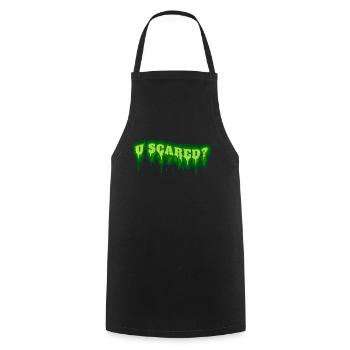 Green Slime Letters Are You U Scared On Halloween - Cooking Apron - black - Front - AI Model Male 185 dark (185cm)