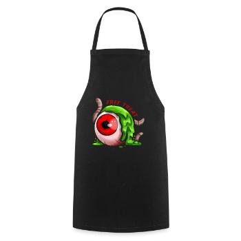 Free Treat Big Eyeball Green Slime Earthworm - Cooking Apron - black - Front - AI Model Male 185 dark (185cm)