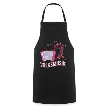 Volksmusik Party Dorffest Ouftit Deutsche Schlager - Kochschürze - Schwarz - Vorne - AI Model Male 185 dark (185cm)