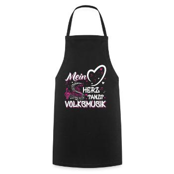 Volksmusik Party Dorffest Ouftit Deutsche Schlager - Kochschürze - Schwarz - Vorne - AI Model Male 185 dark (185cm)