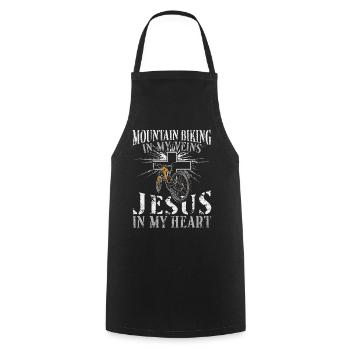 Enduro MTB Mountain Bike Riding - Cooking Apron - black - Front - AI Model Male 185 dark (185cm)