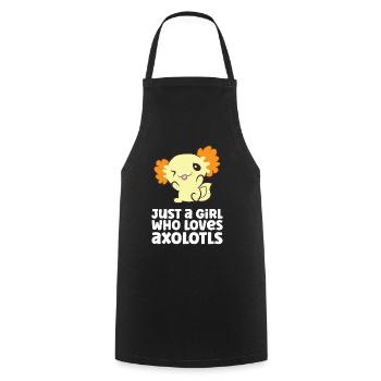 Juste une fille qui aime Axolotls - Tablier de cuisine - noir - Devant - AI Model Male 185 dark (185cm)
