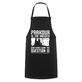 Parkour Free Running Traceur - Tablier de cuisine - noir - Devant - AI Model Male 185 dark (185cm)
