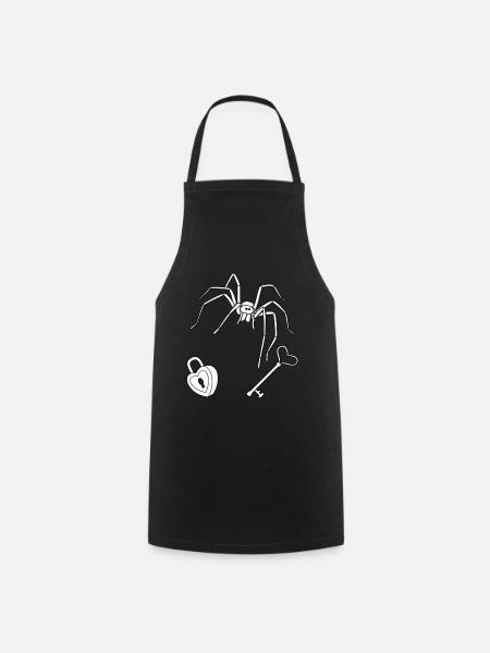 Horreur Halloween Spider Key Lock Guard - Tablier de cuisine - noir
