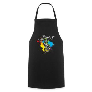 Motocross - Cooking Apron - black - Front - AI Model Male 185 dark (185cm)
