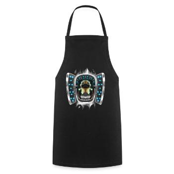 Pug Inside Costume Pug Takes Over Control - Cooking Apron - black - Front - AI Model Male 185 dark (185cm)