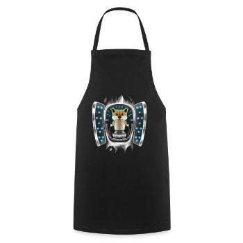 Shiba Inu Inside Costume Shiba Inu Takes Over - Cooking Apron - black - Front - AI Model Male 185 dark (185cm)