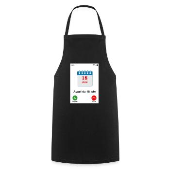 Appel du 18 juin - Tablier de cuisine - noir - Devant - AI Model Male 185 dark (185cm)