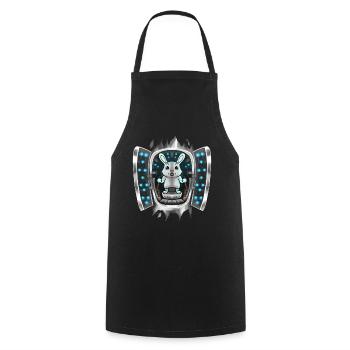 Rabbit Inside Costume Hare Takes Over Control - Cooking Apron - black - Front - AI Model Male 185 dark (185cm)