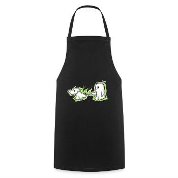 Spirit Ghost se promène avec le chien fantôme - Tablier de cuisine - noir - Devant - AI Model Male 185 dark (185cm)
