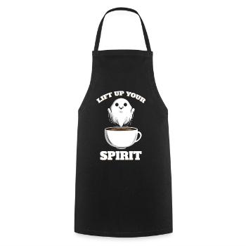 Coffee Cup To Lift Up Your Spirit Ghost Halloween - Cooking Apron - black - Front - AI Model Male 185 dark (185cm)