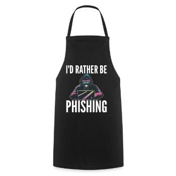 I'd rather have a hacker graphic of a - Cooking Apron - black - Front - AI Model Male 185 dark (185cm)