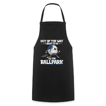 I Have To Go To The Ballpark Baseball - Cooking Apron - black - Front - AI Model Male 185 dark (185cm)