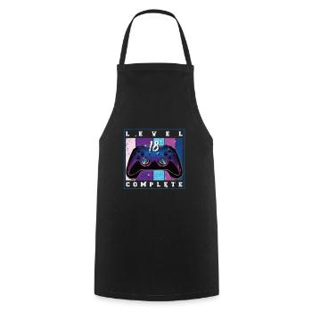 18th Birthday Boys Video Gamer Level 18 Complete - Cooking Apron - black - Front - AI Model Male 185 dark (185cm)